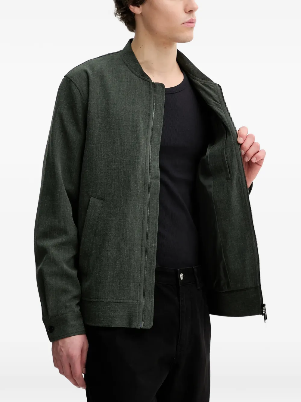  Les Deux Como Reg Zip-up Bomber Jacket - Green 