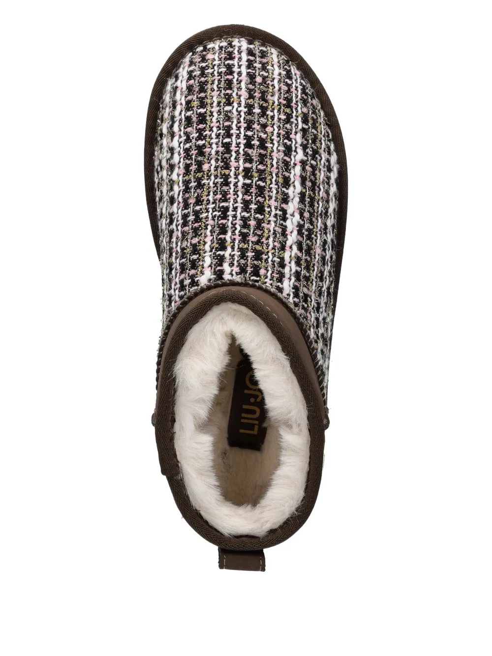 LIU JO Enkellaarzen met bouclé detail Bruin
