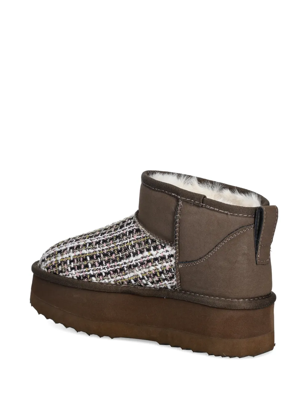 LIU JO Enkellaarzen met bouclé detail Bruin