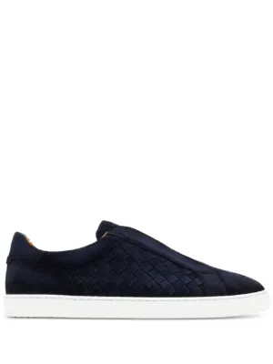 Zegna Triple Stitch Denim Sneakers | Blue | FARFETCH IN