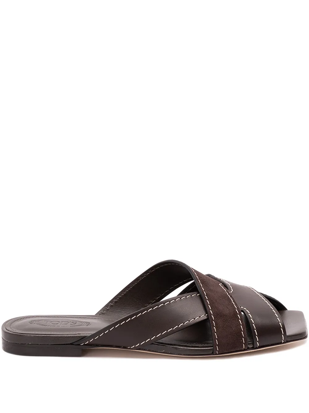 Tod's cross-straps flat sandals | Brown | Image 1