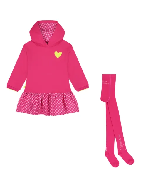 AGATHA RUIZ DE LA PRADA set de vestido con capucha y motivo de corazón