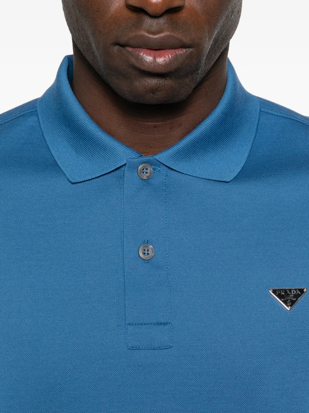 Prada Piqué poloshirt Blauw