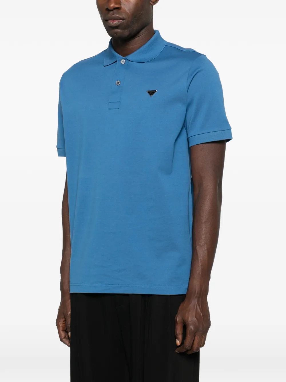 Prada Piqué poloshirt Blauw