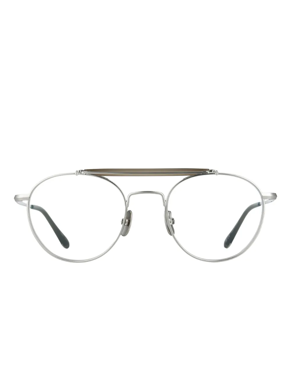 Yellows Plus round top bar travis glasses | argent | Image 1