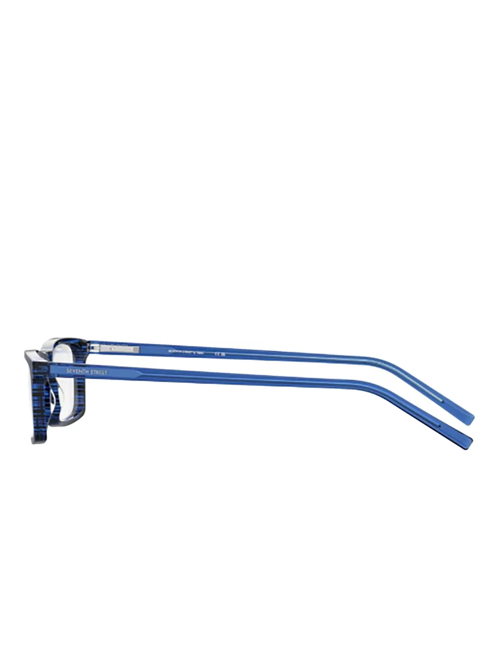  Seventh Street Striped Rectangle Glasses - Blue 