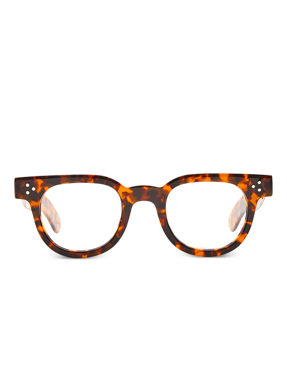 JULIUS TART OPTICAL stud round-frame glasses | Brown | Image 1