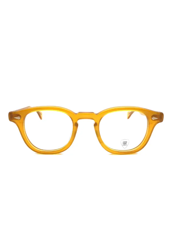 JULIUS TART OPTICAL スクエアメガネフレーム | イエロー | FARFETCH JP