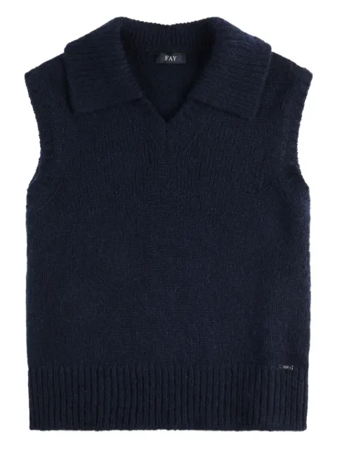 Fay chaleco tejido con cuello de playera tipo polo