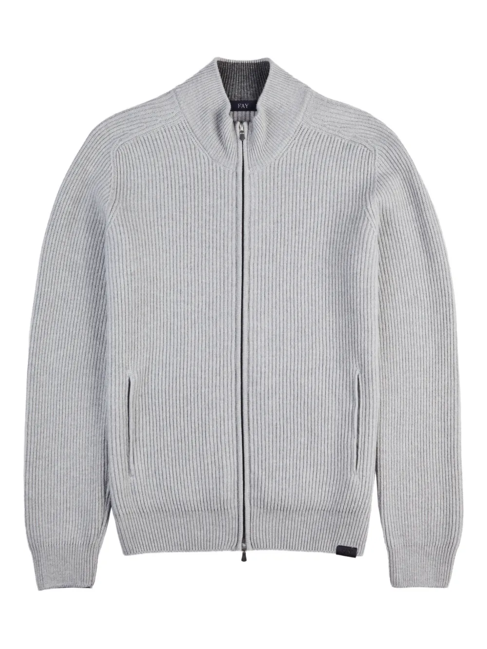 Fay zip ribbed cardigan | Grey | Image 1