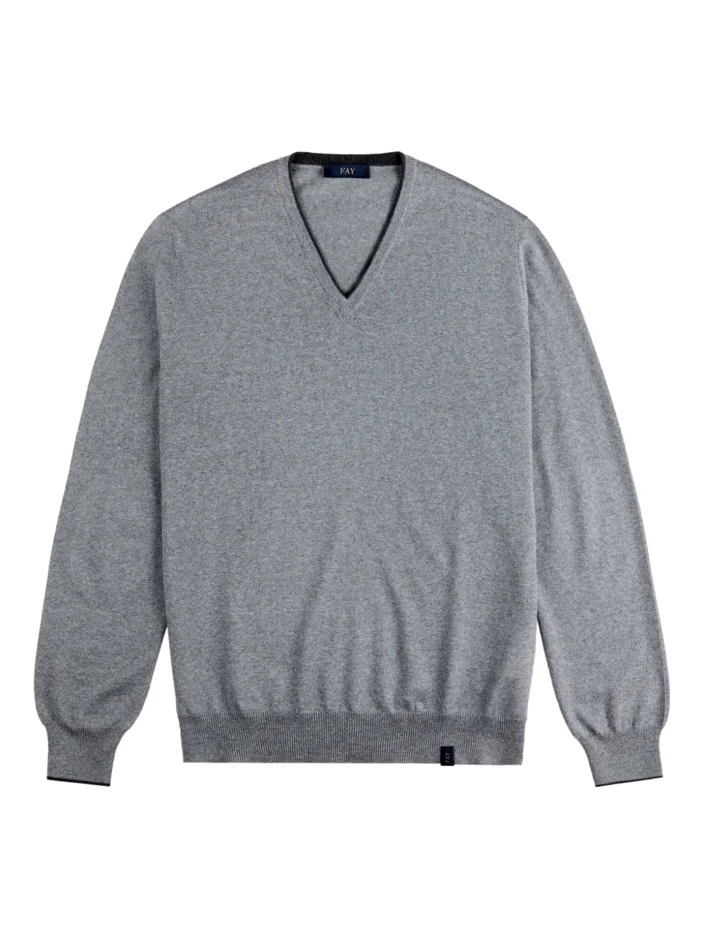 Fay V-neck elbow-patch sweater | Grey | Image 1