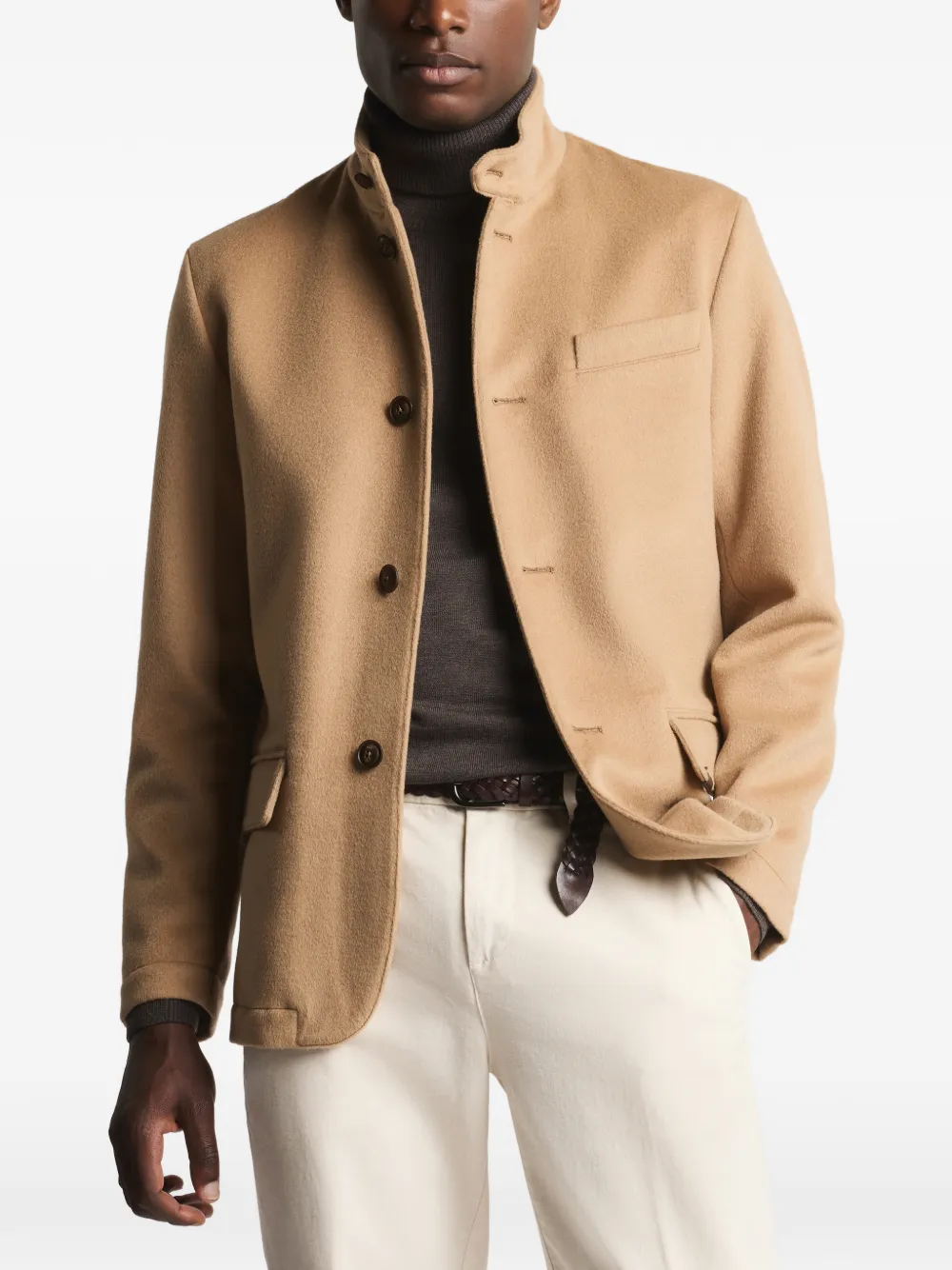  Fay Button Collar Jacket - Neutrals 