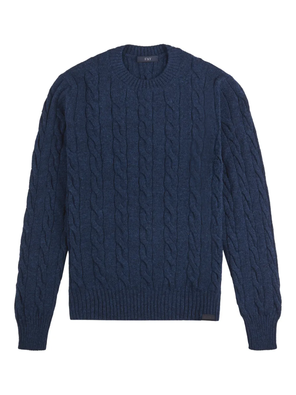 Fay braided crew-neck sweater - Blu