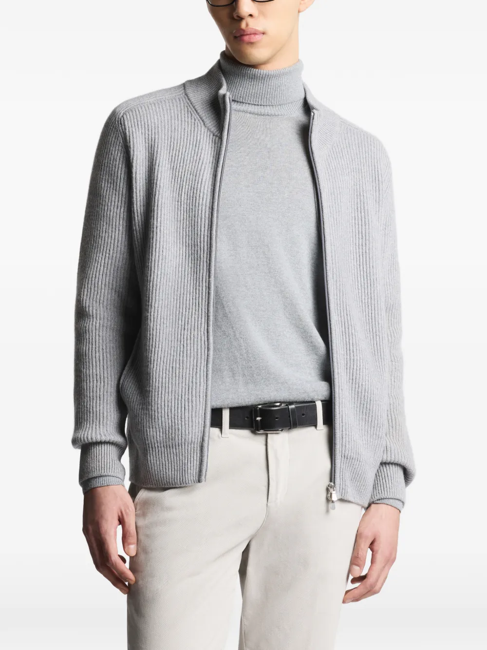 Zip Ribbed Sweater