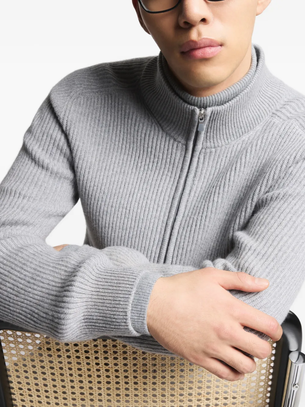 Zip Ribbed Sweater