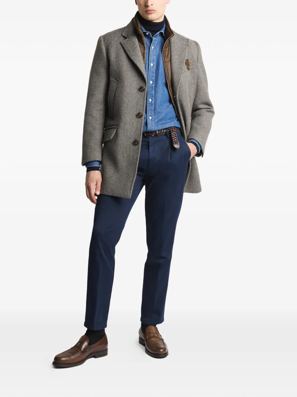 Fay pleated chino trousers - Blauw