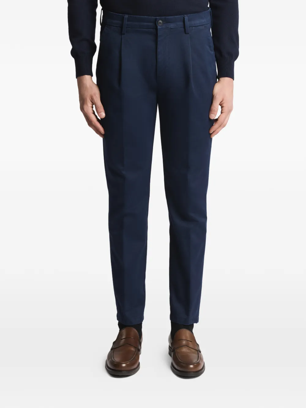  Fay Pleated Chino Trousers - Blue 