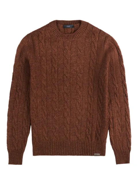 Fay cable-knit crew-neck sweater