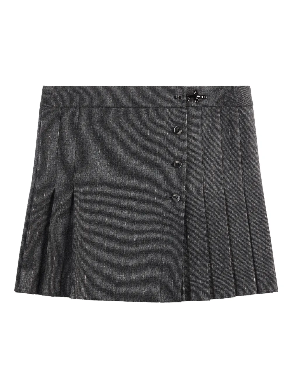 Fay buttoned pleated mini skirt - Grigio