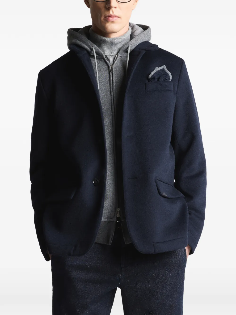  Fay Button-fastening Pocket Jacket - Blue 