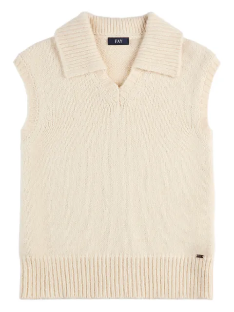 Fay polo neck knitted gilet