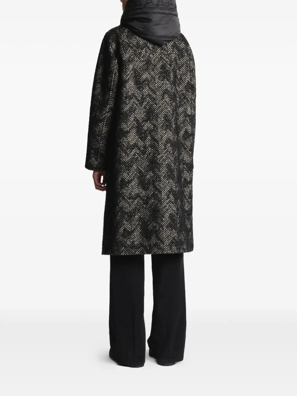 Herringbone Hooded Coat