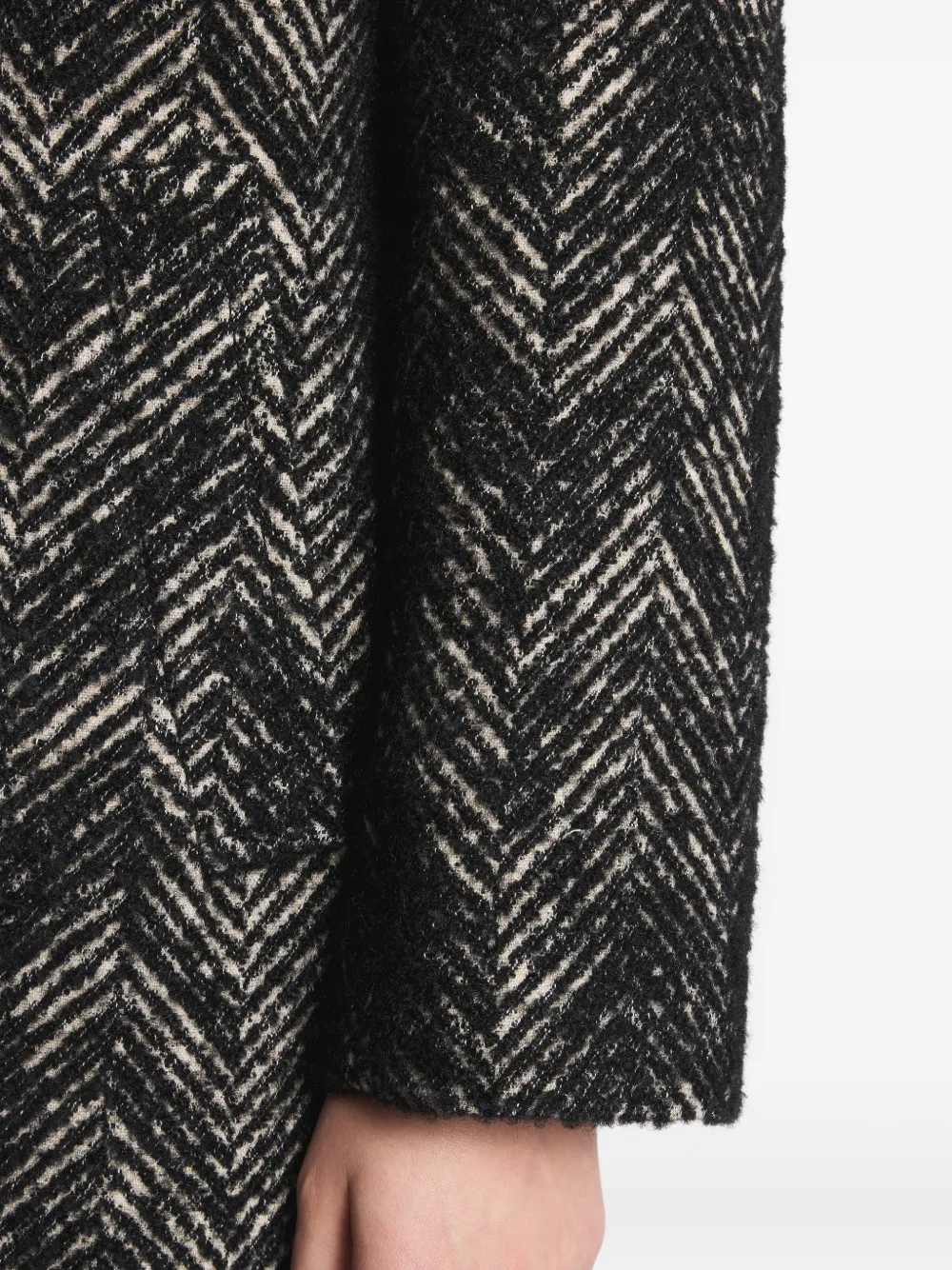 Herringbone Hooded Coat