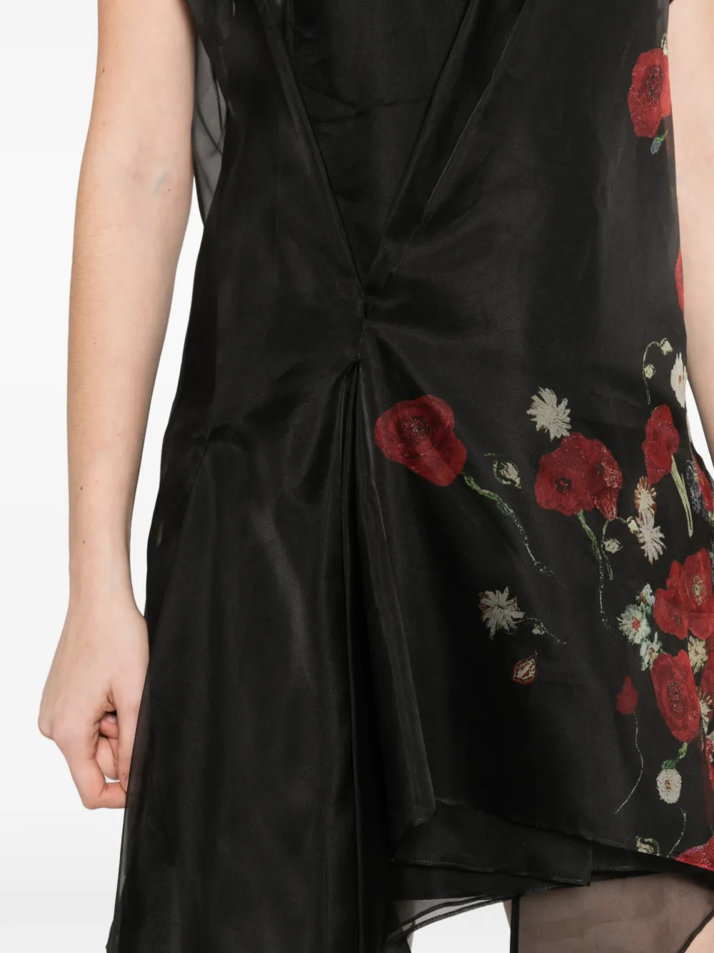 KHAITE Mini-jurk met bloemenprint Zwart