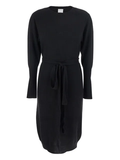 Solocascmir crew-neck belted midi dress