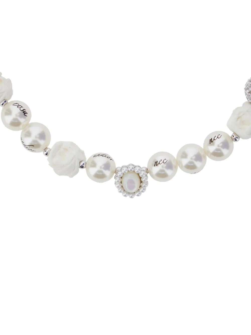 SHUSHU/TONG beaded rhinestone necklace - Wit