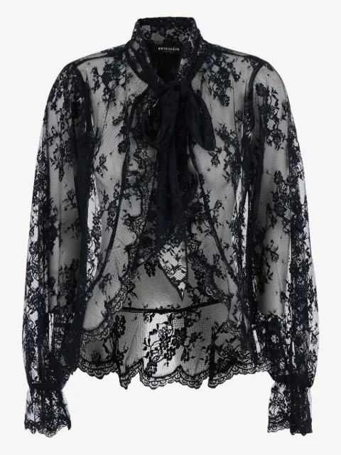 Retrofete blusa con detalle de moño