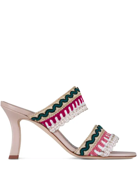 Manolo Blahnik Mabecomu embroidered two-strap sandals