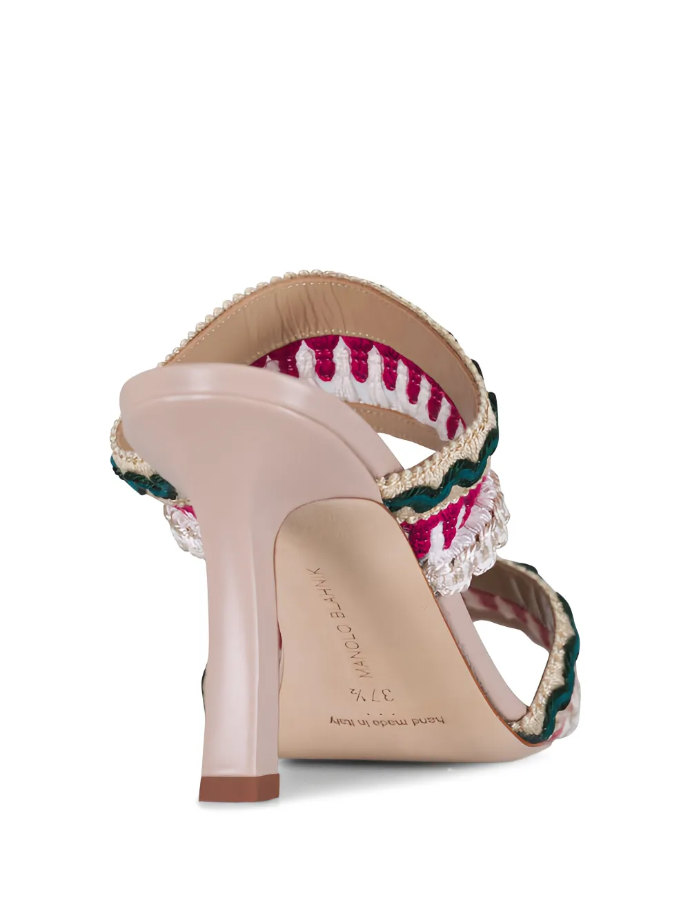 Manolo Blahnik Mabecomu sandalen met geborduurd bandje Beige