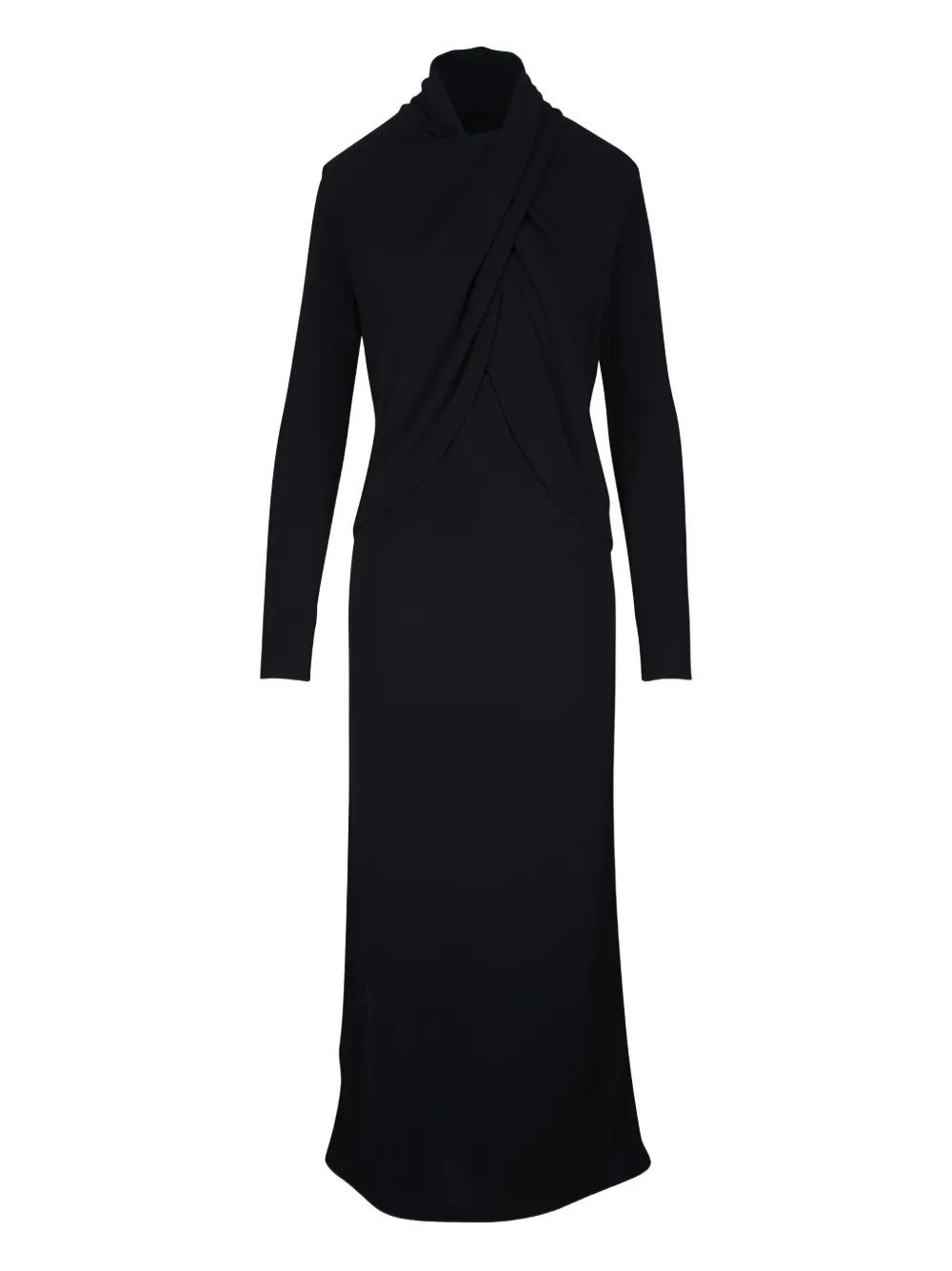 Johanna Ortiz Celestial Silence twisted long-sleeve midi dress - Nero