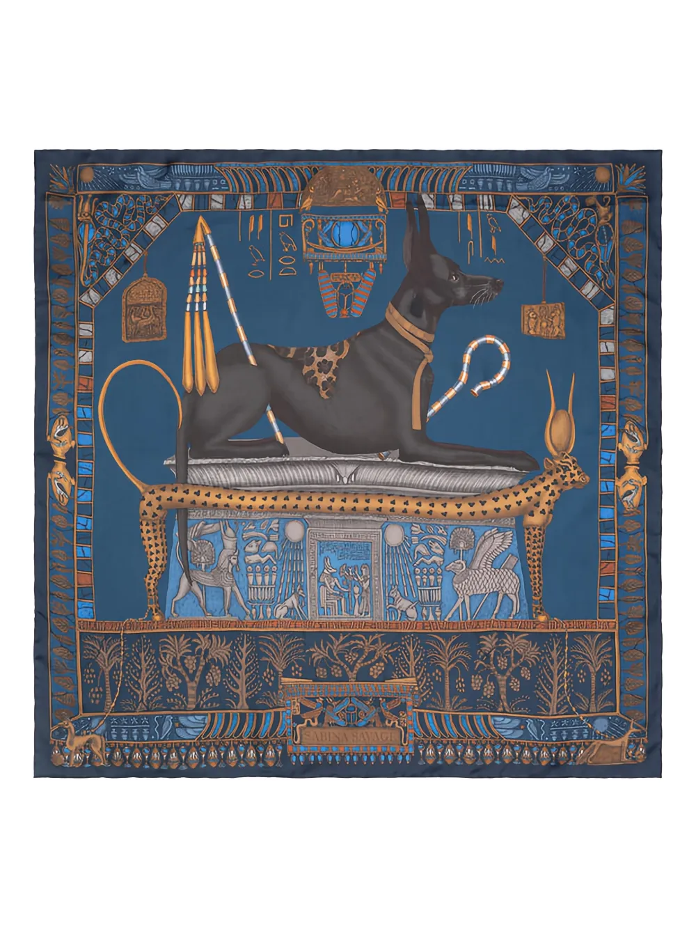 Sabina Savage patterned scarf - Blu