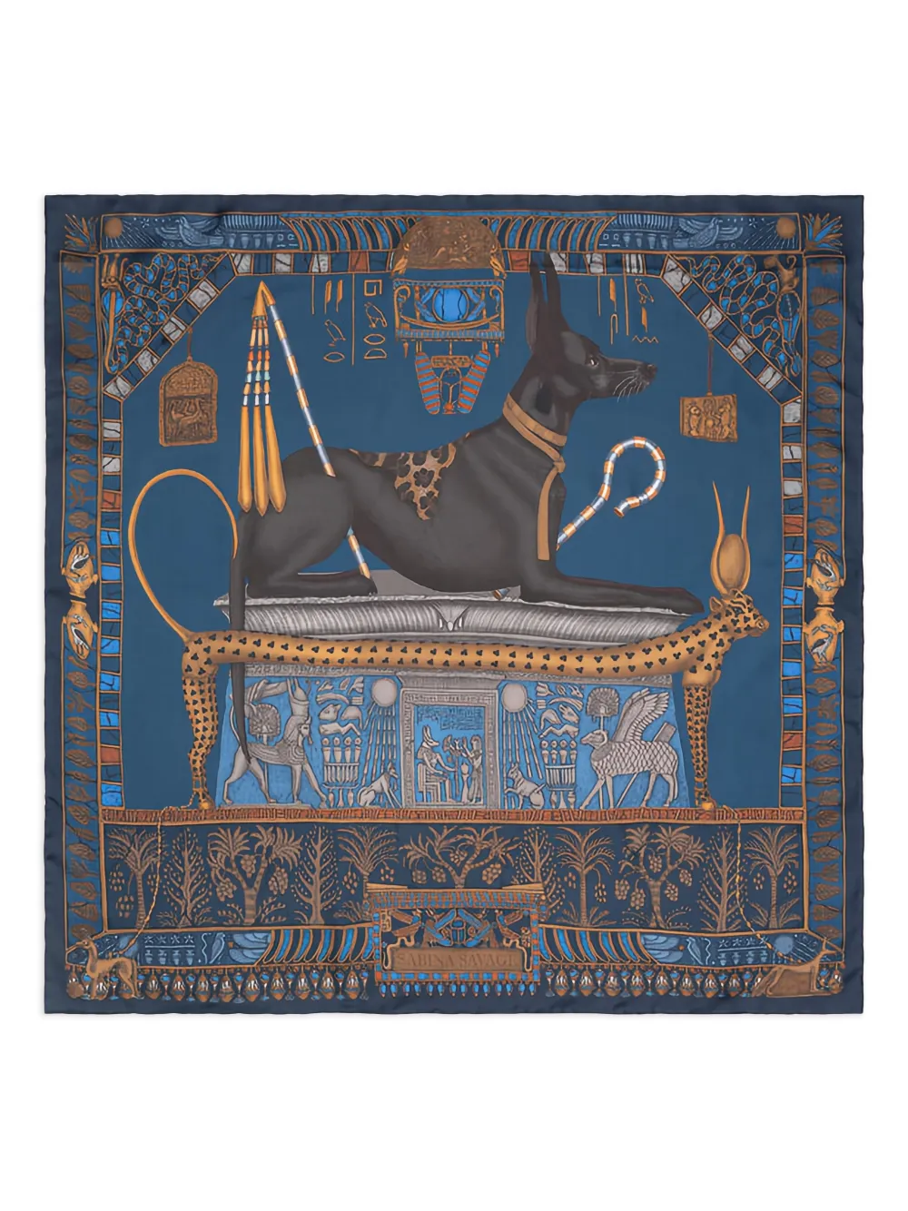 Sabina Savage patterned scarf - Blu