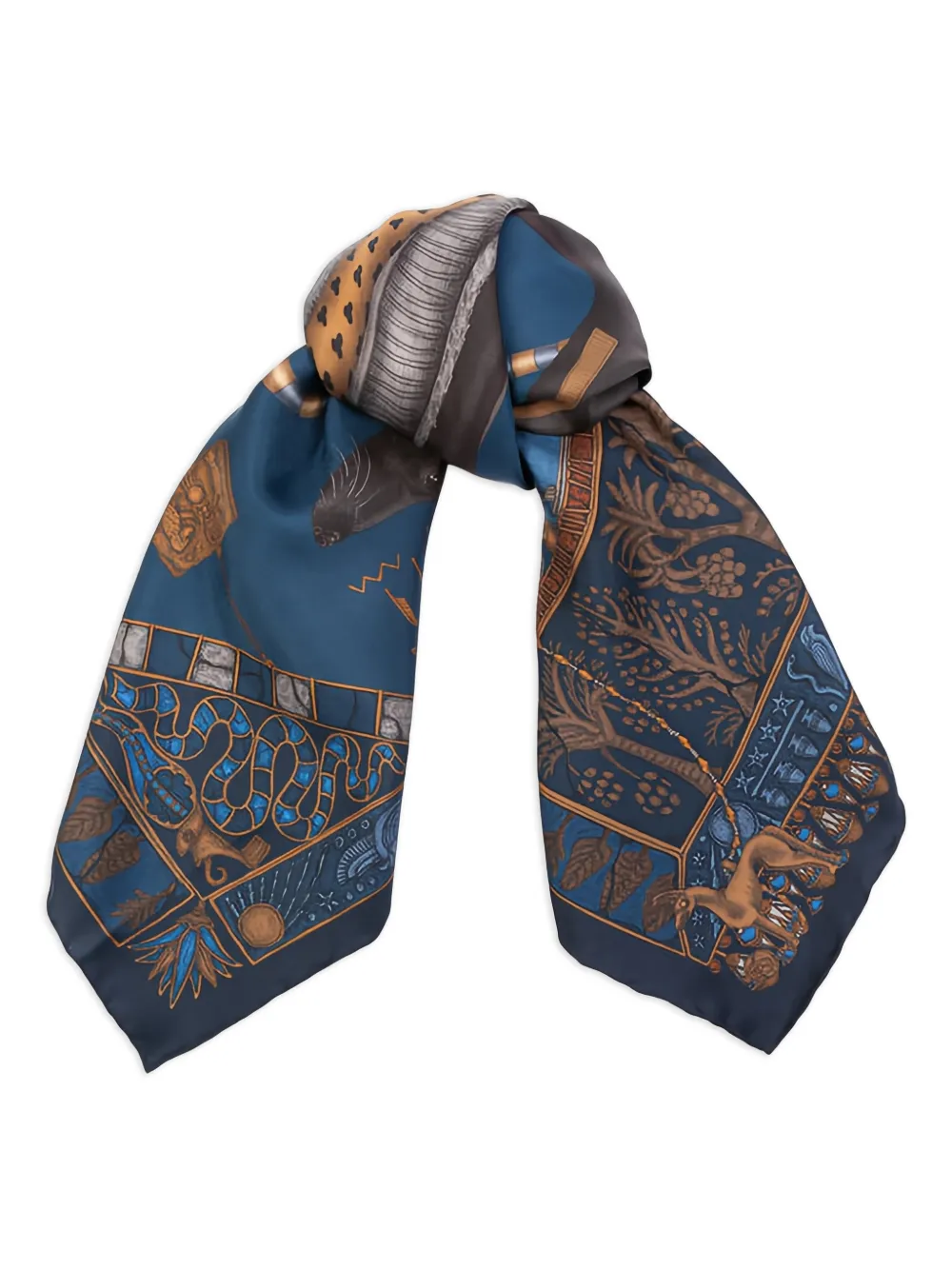 Sabina Savage Sjaal met patroon - Blauw