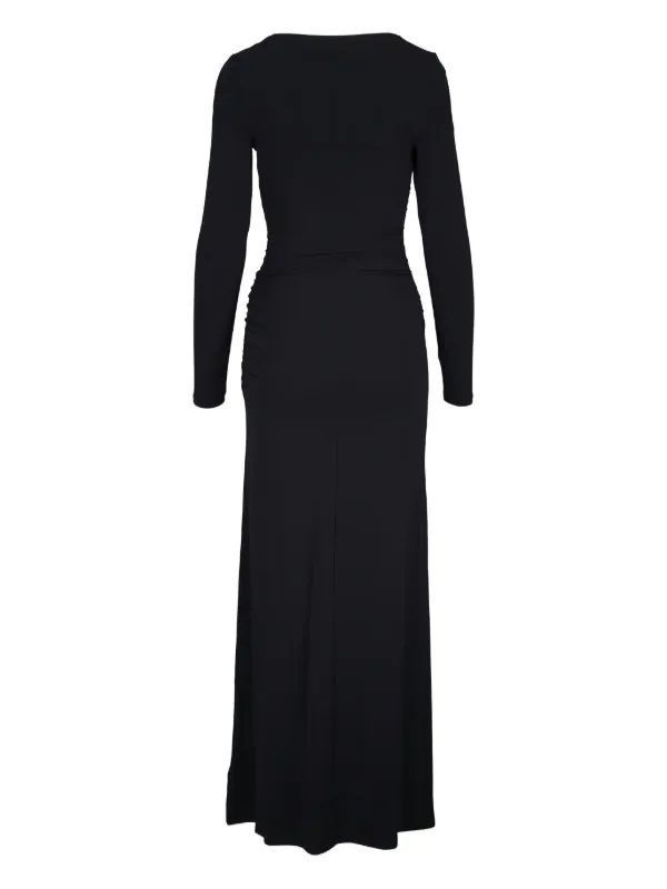 white long bodycon dress Drapped Ruched Ruffle Bodycon Maxi Dress