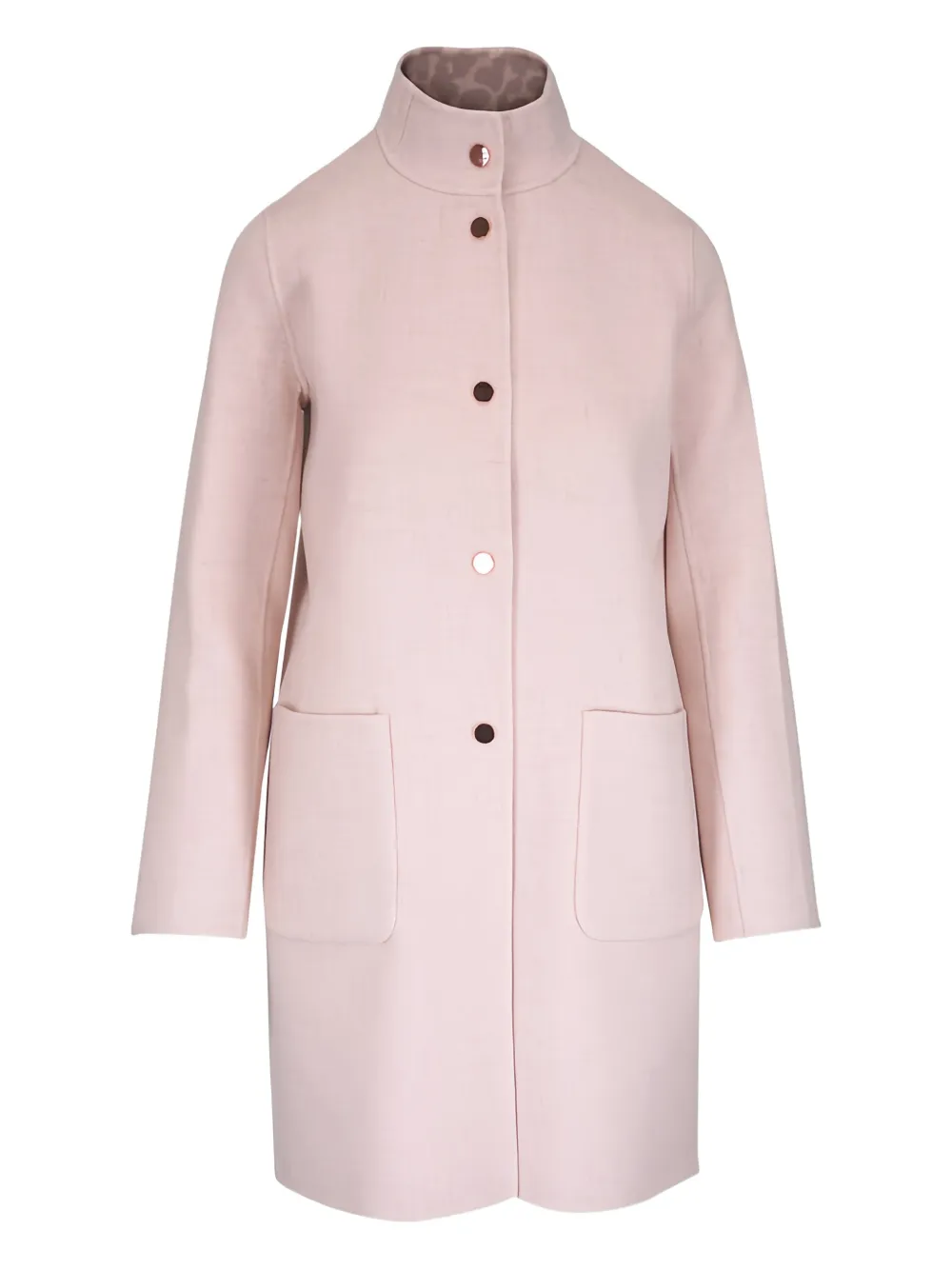 Kinross Cashmere animal pattern pocket coat - Rosa
