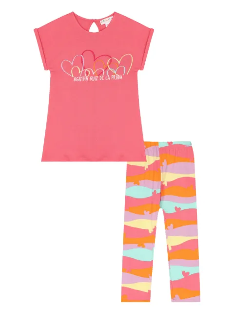 AGATHA RUIZ DE LA PRADA set de leggins con corazones estampados