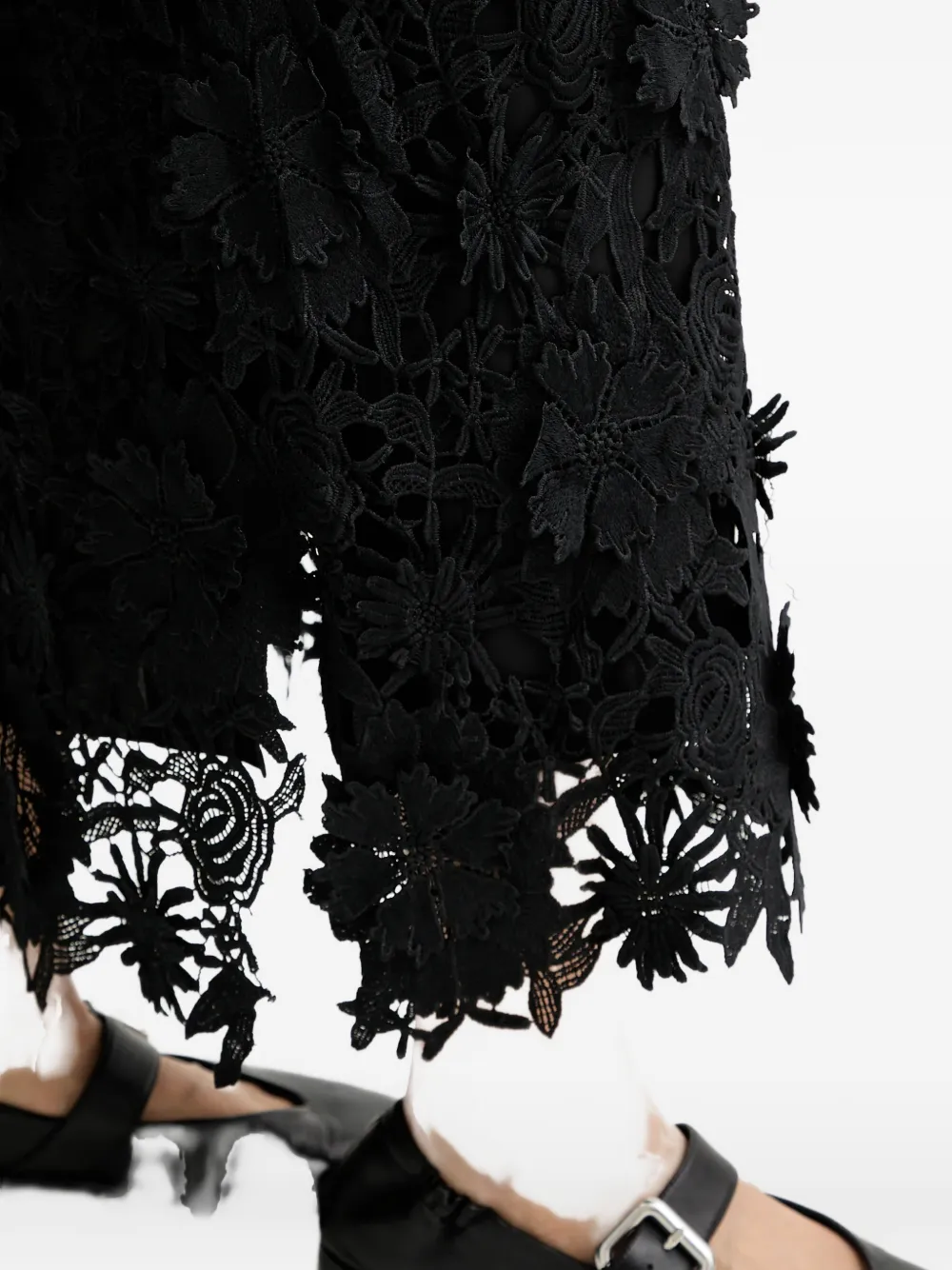 Pomi Floral Lace Midi Skirt