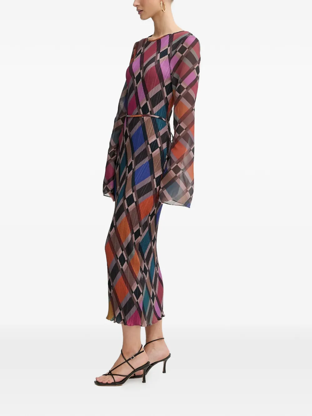  Never Fully Dressed Flared-sleeve Midi Dress - Black 