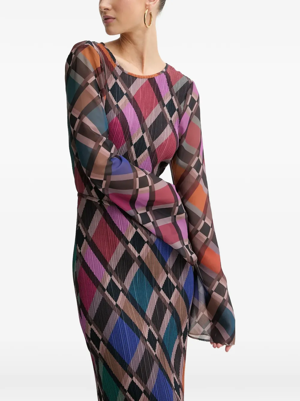 NEVER FULLY DRESSED flared-sleeve midi dress - Black