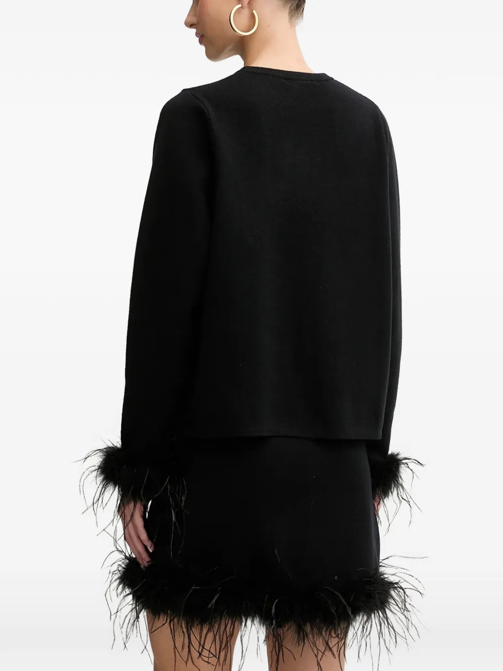 Feather-Trim Sweater