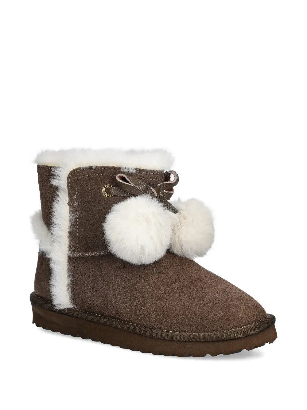 LIU JO Laarzen met pompon van imitatiebont Bruin