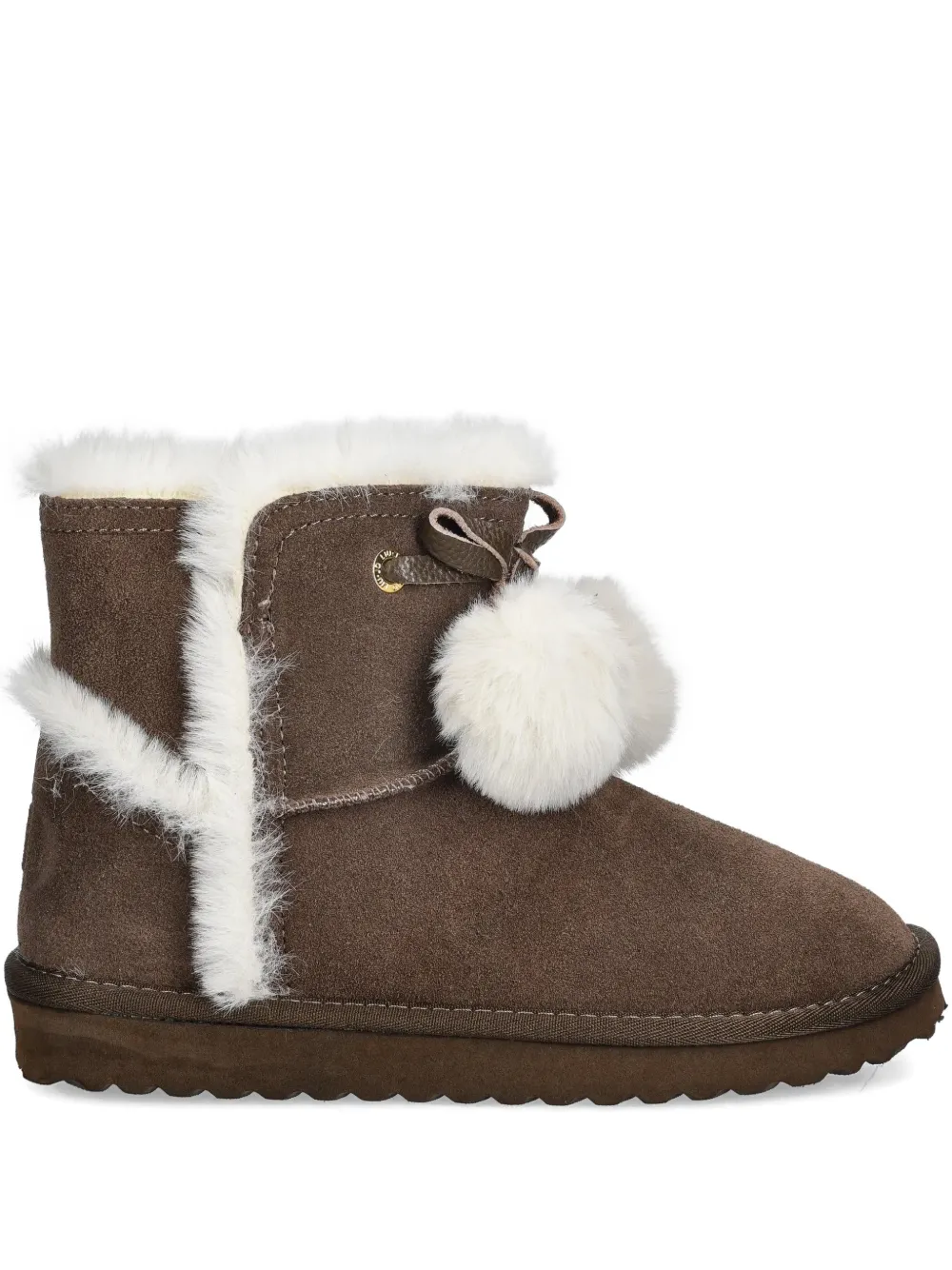 LIU JO faux-fur pompom boots - Marrone