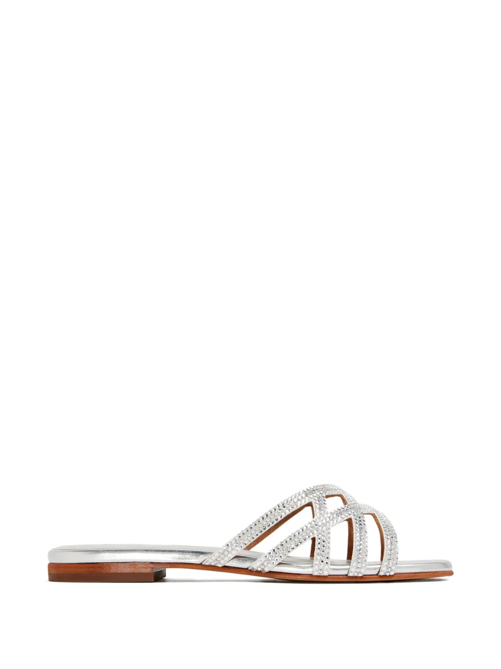 NICOLI Zuri rhinestone criss cross sandals - Argento