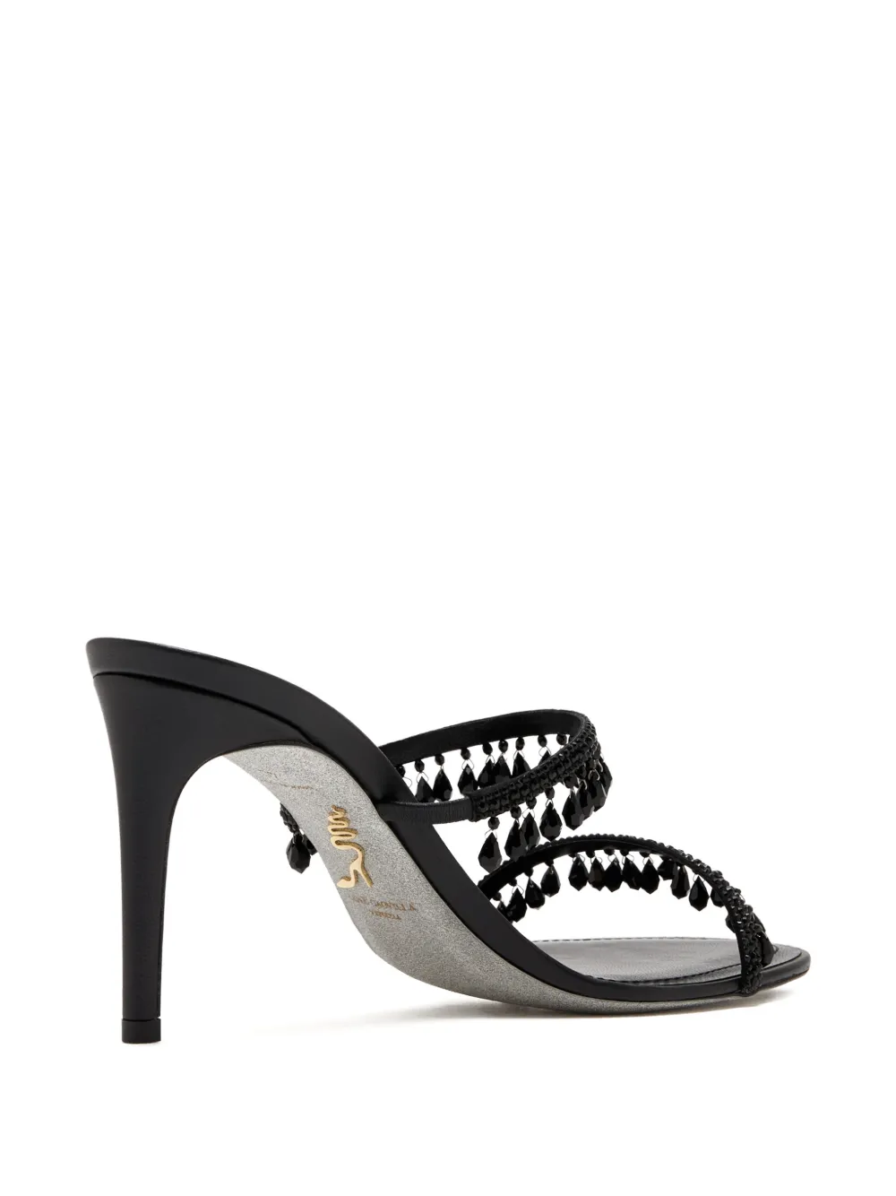 René Caovilla Chandelier crystal-embellished sandals Zwart