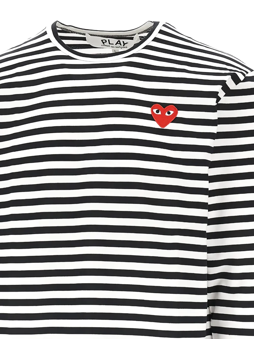 Comme Des Garçons Play logo-print striped T-shirt - Wit