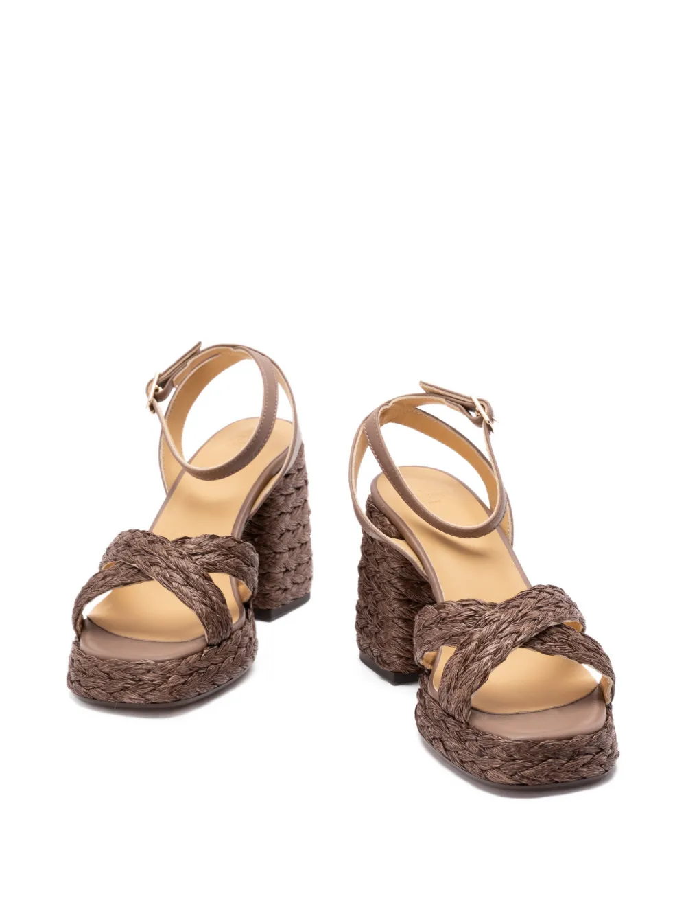 Castañer Raffia espadrilles met hak Bruin